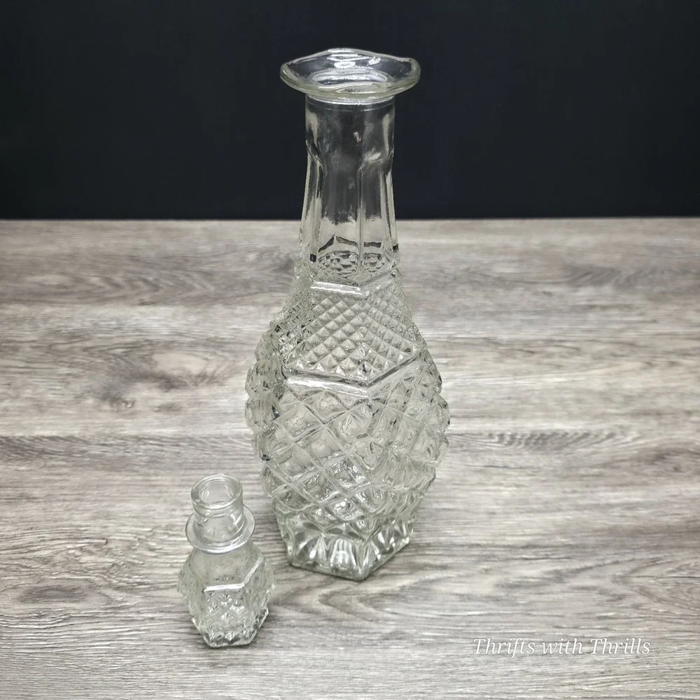 Vintage Anchor‎ Hocking Wexford Crystal Wine Decanter Bottle
